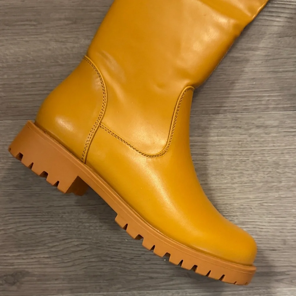 Cape Robbin ❣️Meghani Fur-Coated Over-the-Knee Boots - Tan Sz 5 ❣️BRAND NEW ❣️